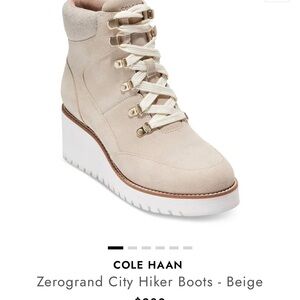 Cole Haan zerogrande Beige Lace Up Boots